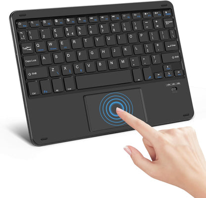 SOPPY Foldable Bluetooth Keyboard with Touchpad – USB Rechargeable Tri‑Fold Mini Wireless