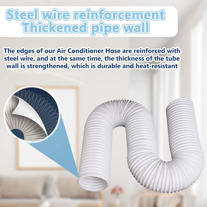 BULLA Air Conditioner Exhaust Hose Extension – 5.9’’/5.12’’ Diameter 118’’ Long Portable AC Vent Hose Anti-Clockwise