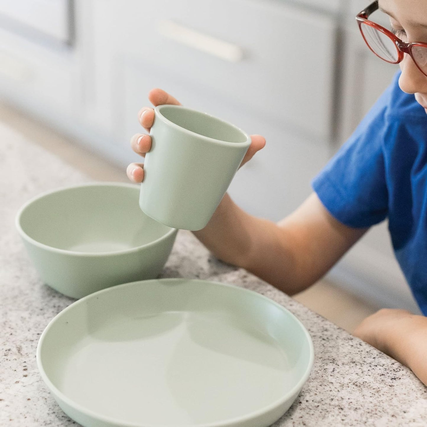 Tiny Twinkle Tableware 3 Pack Dish Set- BPA-Free Cups, Plates and Bowls Sets for Kids and Toddlers - Polypropylene Plastic Dinnerware Set