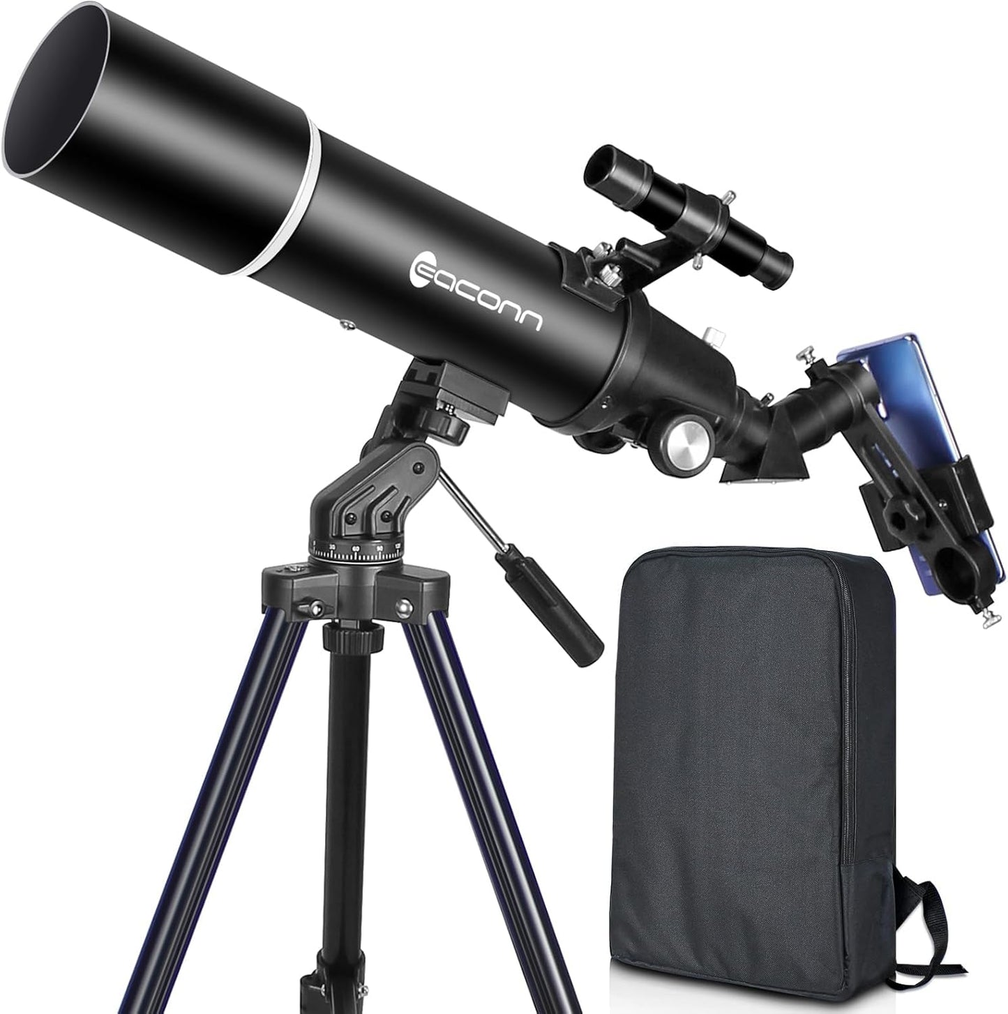 80mm Refractor Telescope – 600mm Portable Astronomy Telescope with Backpack