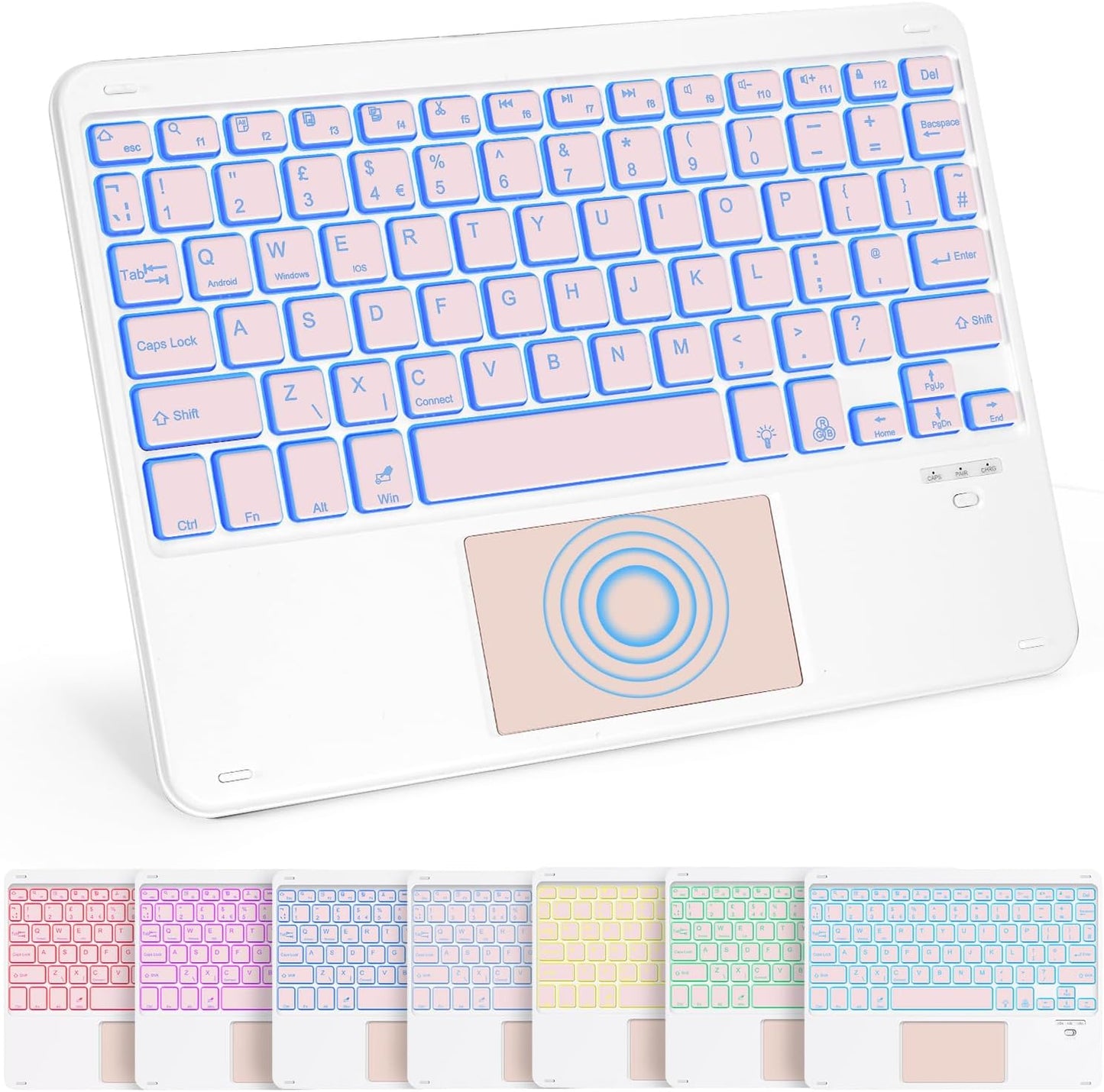 SOPPY Foldable Bluetooth Keyboard with Touchpad – USB Rechargeable Tri‑Fold Mini Wireless