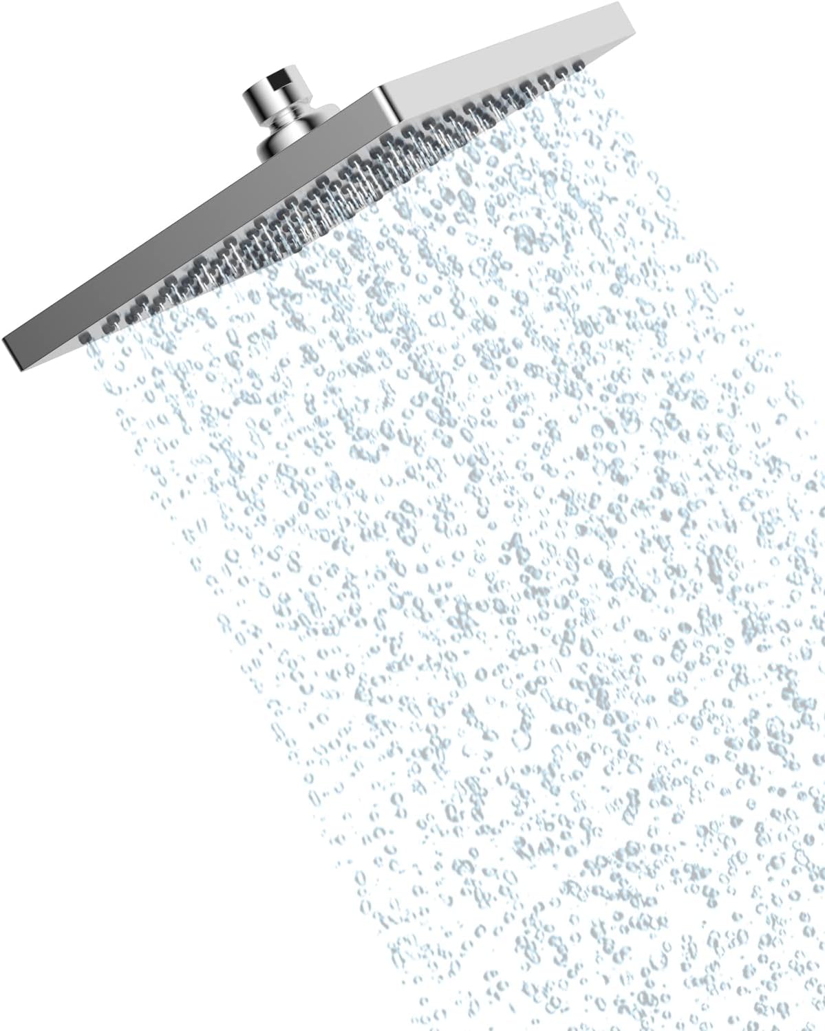 Hibbent 10" Round Rainfall Shower Head – Fixed Overhead Shower Head with Self‑Cleaning Nozzles (Black)