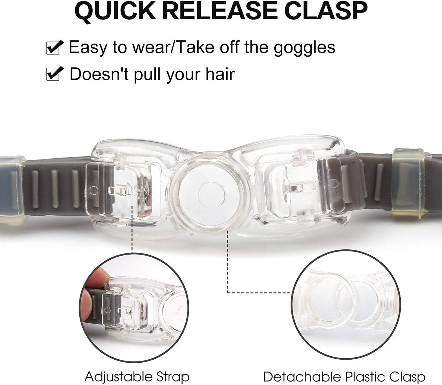 Adjustable Swimming Goggles and Cap Set – Adult Swim Goggles with Nose Clip & Earplugs