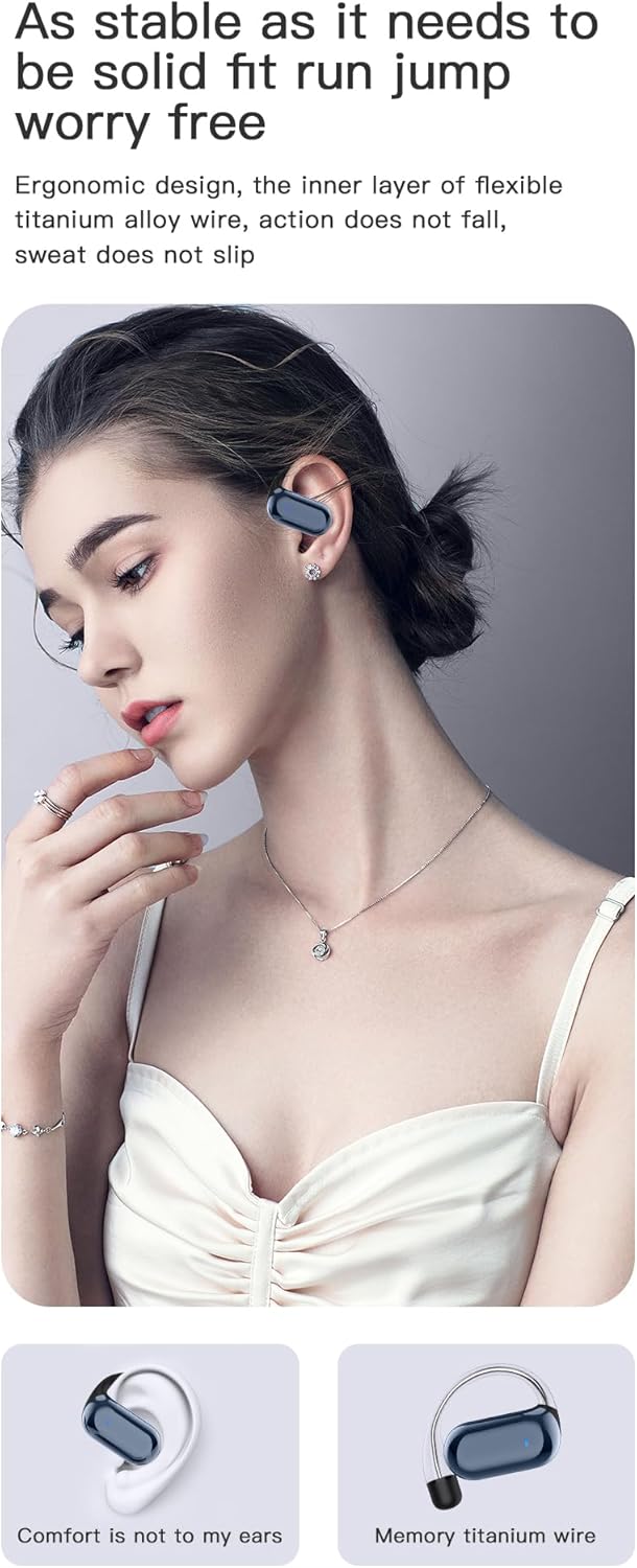 Q16S Pro Wireless Bluetooth Earphones – 70‑Hour Battery, Open‑Ear Design, Touch Control, IPX5 Water‑Resistant | UK