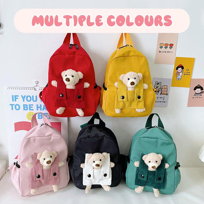 Aucuu Cute Bear Kids Backpack | Detachable Teddy | Adjustable Straps | Preschool & Kindergarten | Boys & Girls