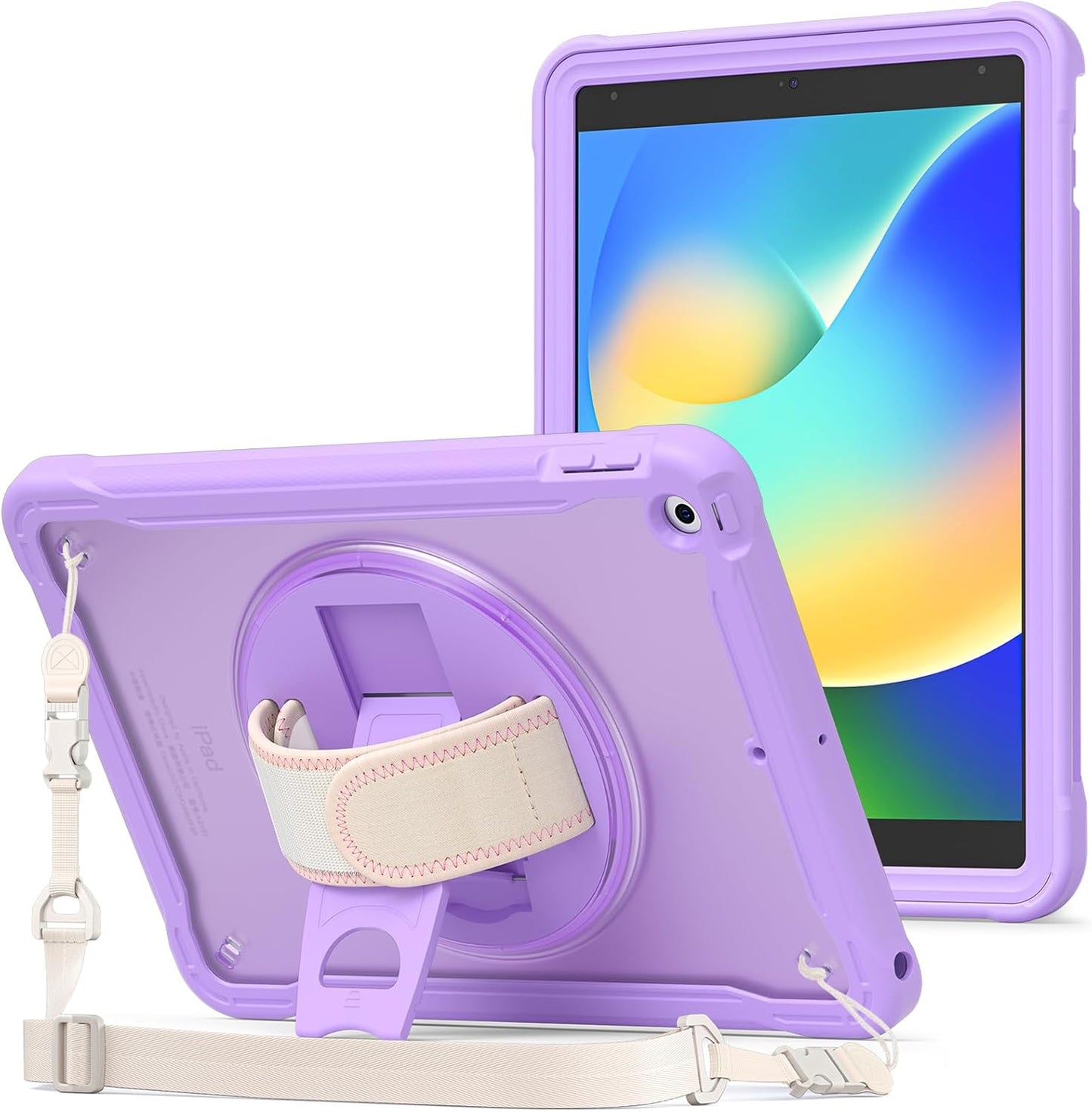 ProCase Rugged iPad Case for 10.2" (9th/8th/7th Gen) – Heavy‑Duty Cover with Hand Strap & Kickstand | Pink | UK