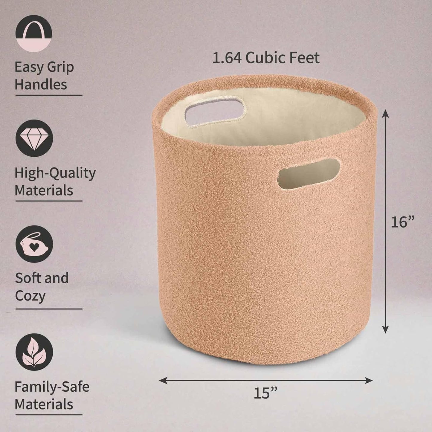 Putska Laundry Basket Hamper – Large Storage Basket for Clothes, Toys, Blankets & Organising | Brown | UK