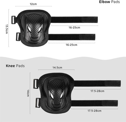 Kids Protective Helmet and Pads Set (Age 5-12) – Includes Skateboard, Knee, Elbow & Wrist Pads for Roller Skating, Cycling, Scooters, and Extreme Sports