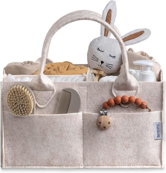 PUTSKA Baby Diaper Caddy Organiser – Nursery Storage Basket for Diaper Station, Baby Shower Gift, Newborn Essentials, Nursery Decor for Boy or Girl