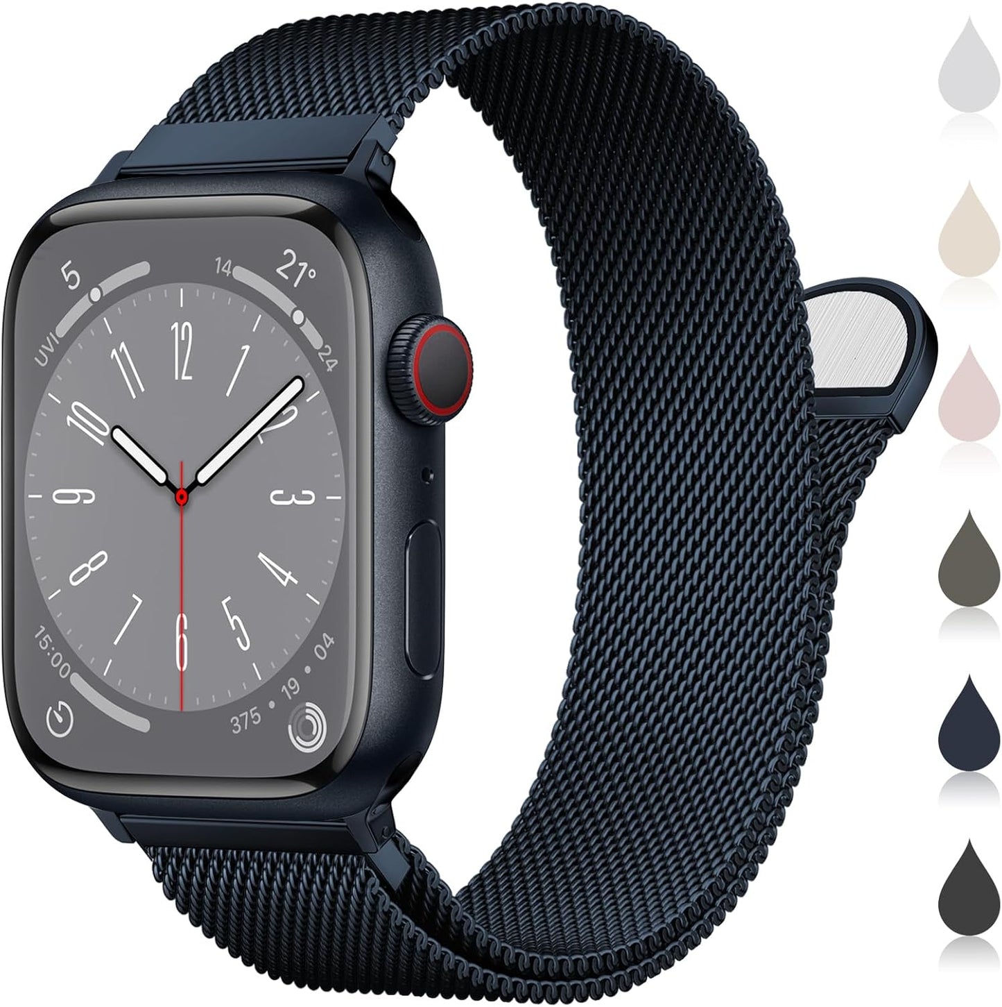 Milanese Loop Metal Watch Strap for Apple Watch – Magnetic Clasp, Adjustable (38–49mm)