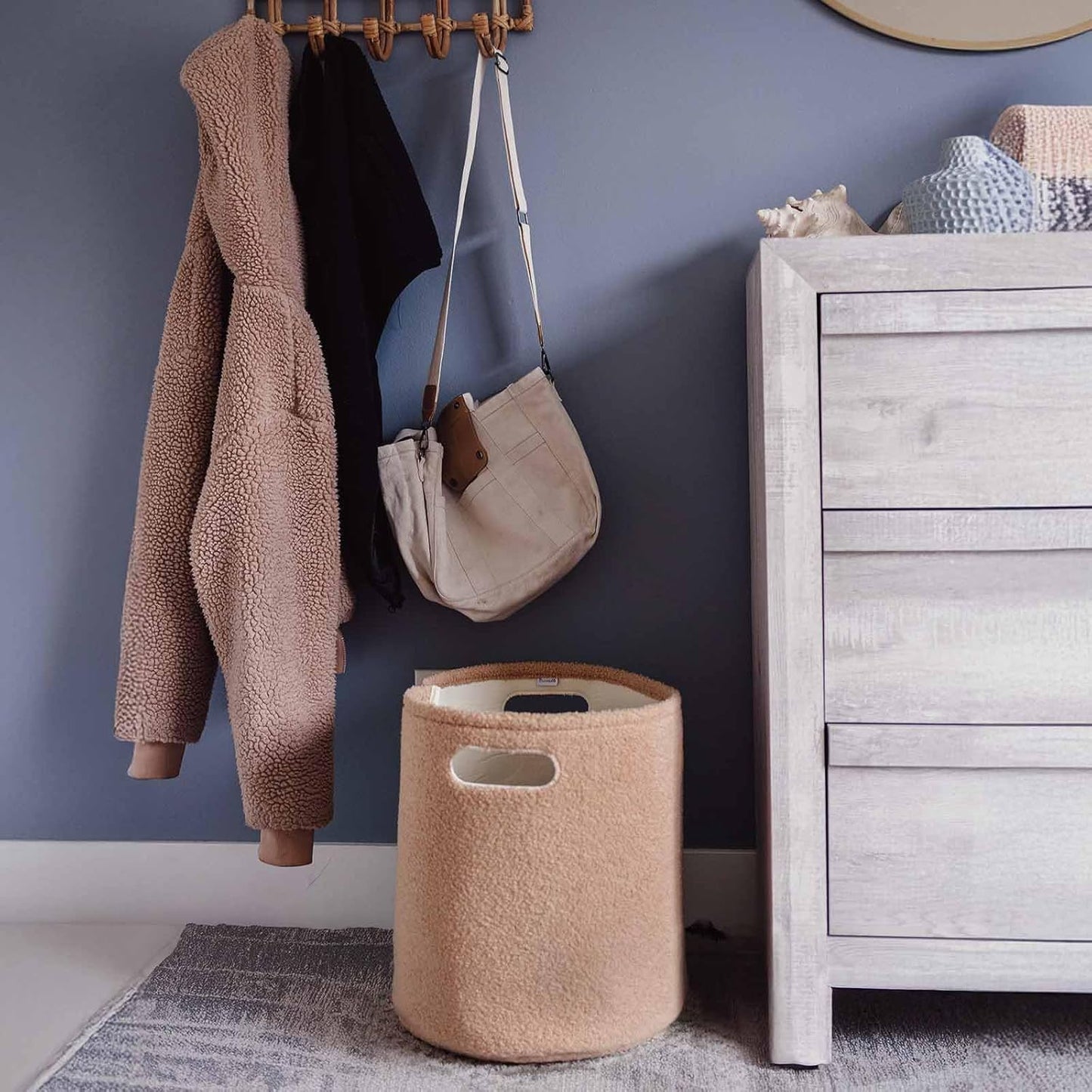 Putska Laundry Basket Hamper – Large Storage Basket for Clothes, Toys, Blankets & Organising | Brown | UK