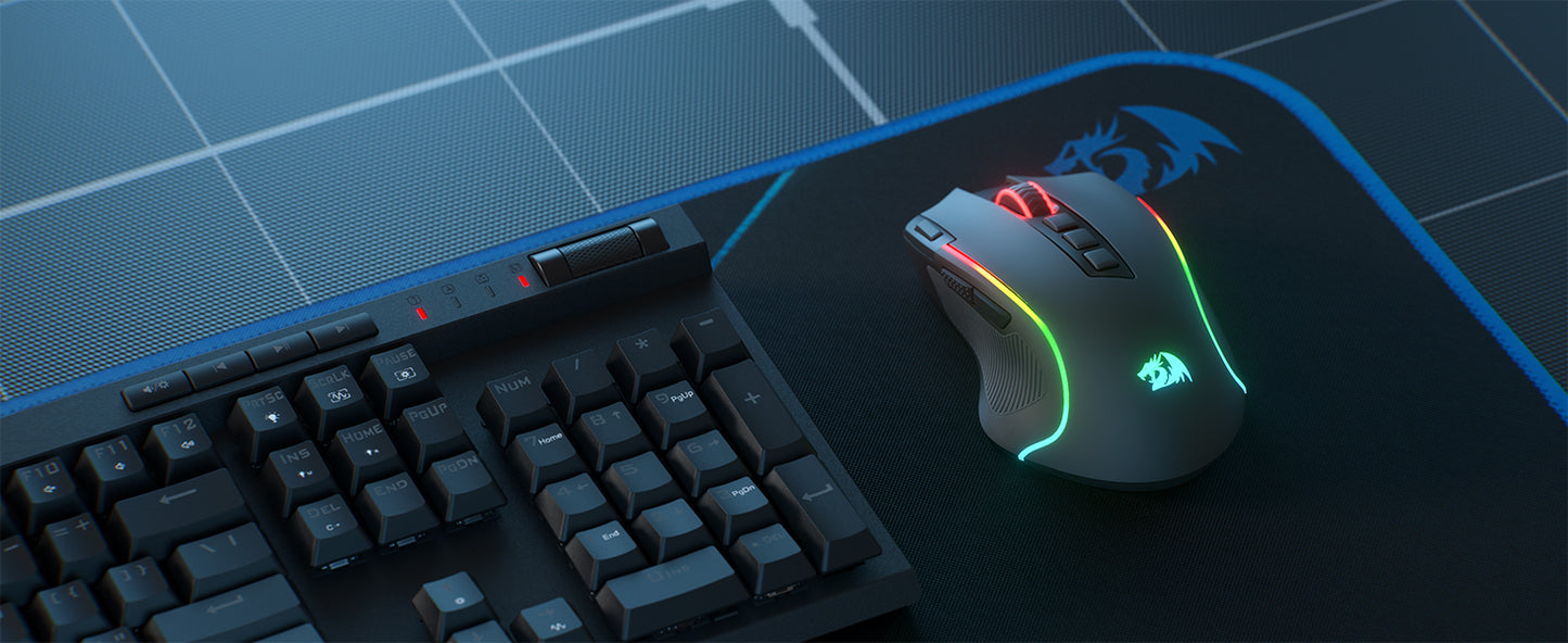 Redragon M612 PRO Wireless Gaming Mouse - 8000 DPI RGB Gaming Mouse with 11 Programmable Buttons for UK Gamers