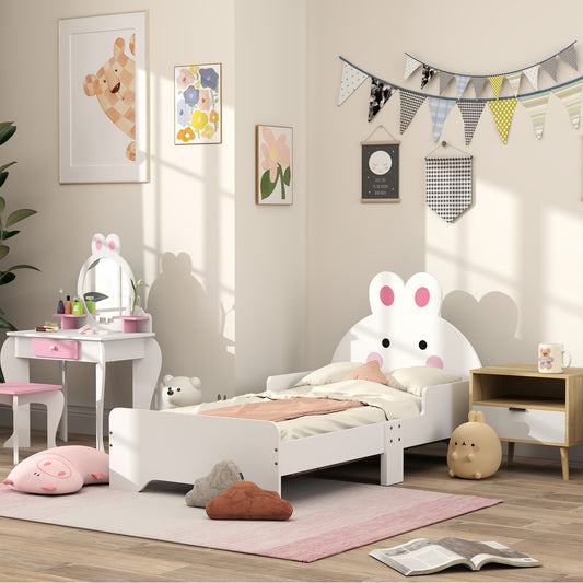 Zonekiz Rabbit‑Design Toddler Bed – Kids Bedroom Furniture (White)
