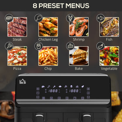8L Dual Basket Air Fryer | 8-in-1 Digital Air Fryer Oven | 2500W | Silver