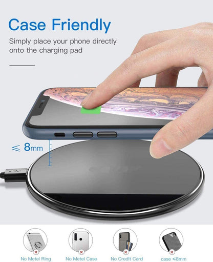 30W Fast Wireless Charger Stand – Qi-Certified Charging Pad for iPhone, Samsung, AirPods & All Qi-Enabled Devices – Slim, Case-Friendly, Type-C Port