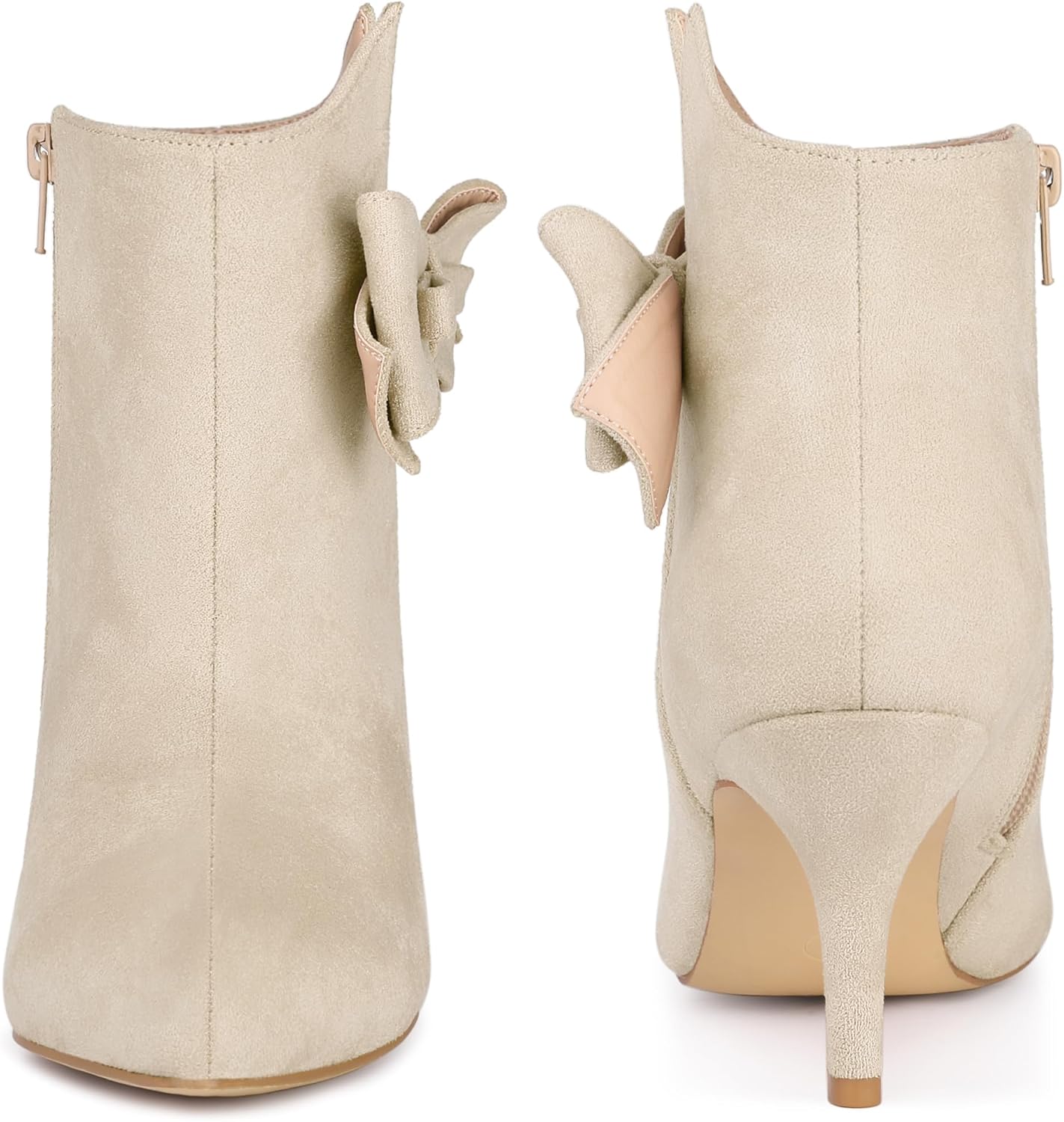 Perphy Women’s Bow Pointed Toe Ankle Boots – Stiletto Heel Dress Boots