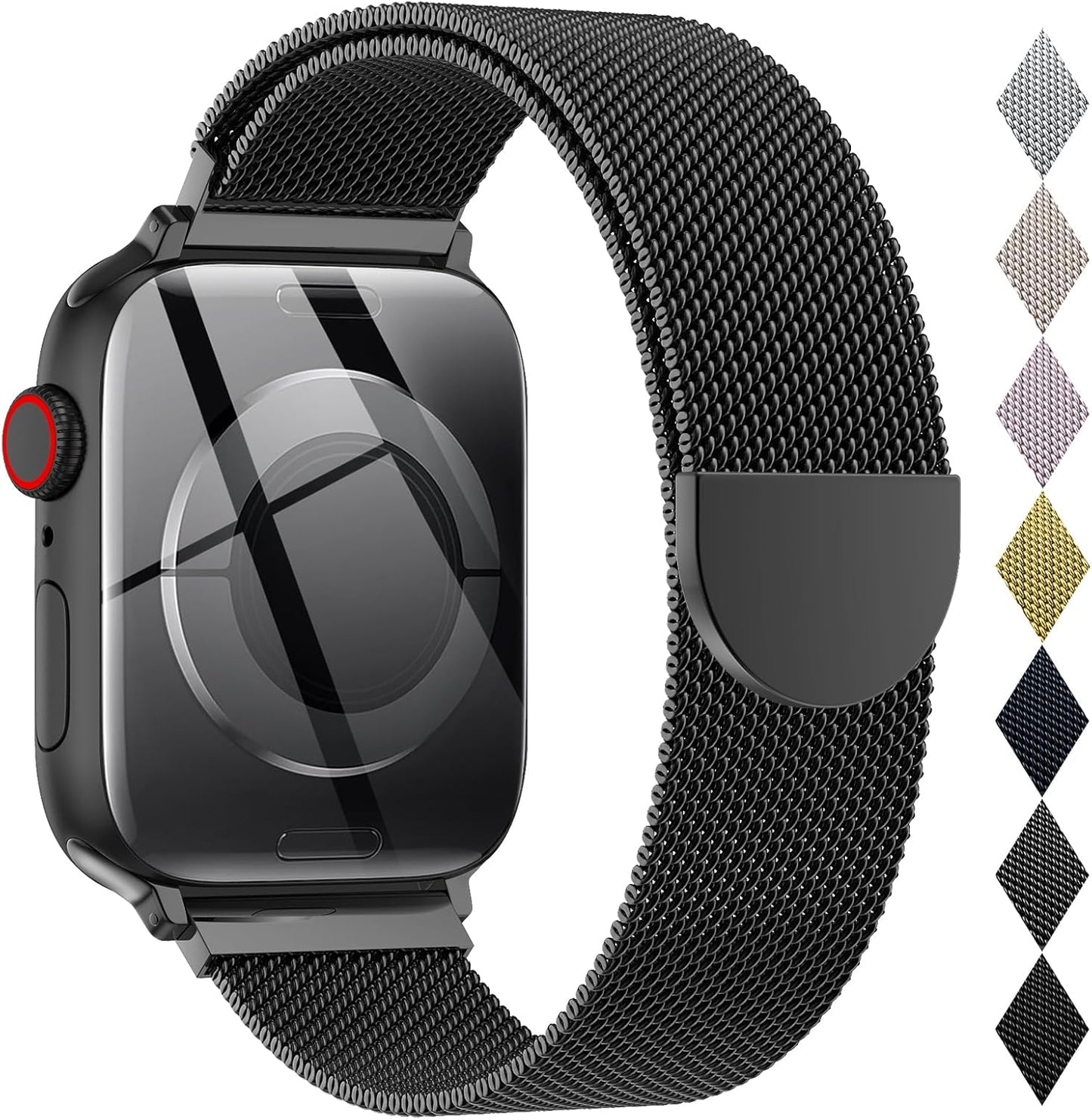 Milanese Loop Metal Watch Strap for Apple Watch – Magnetic Clasp, Adjustable (38–49mm)