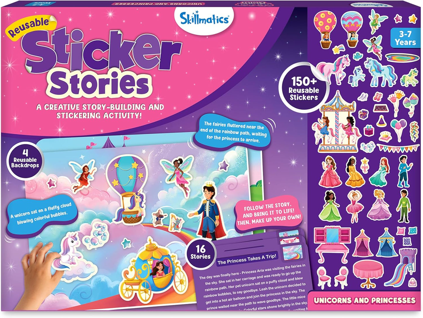 Kids Storytelling Activity Kit | 150+ Reusable Stickers, Mess-Free Creative Play — Ages 3–7