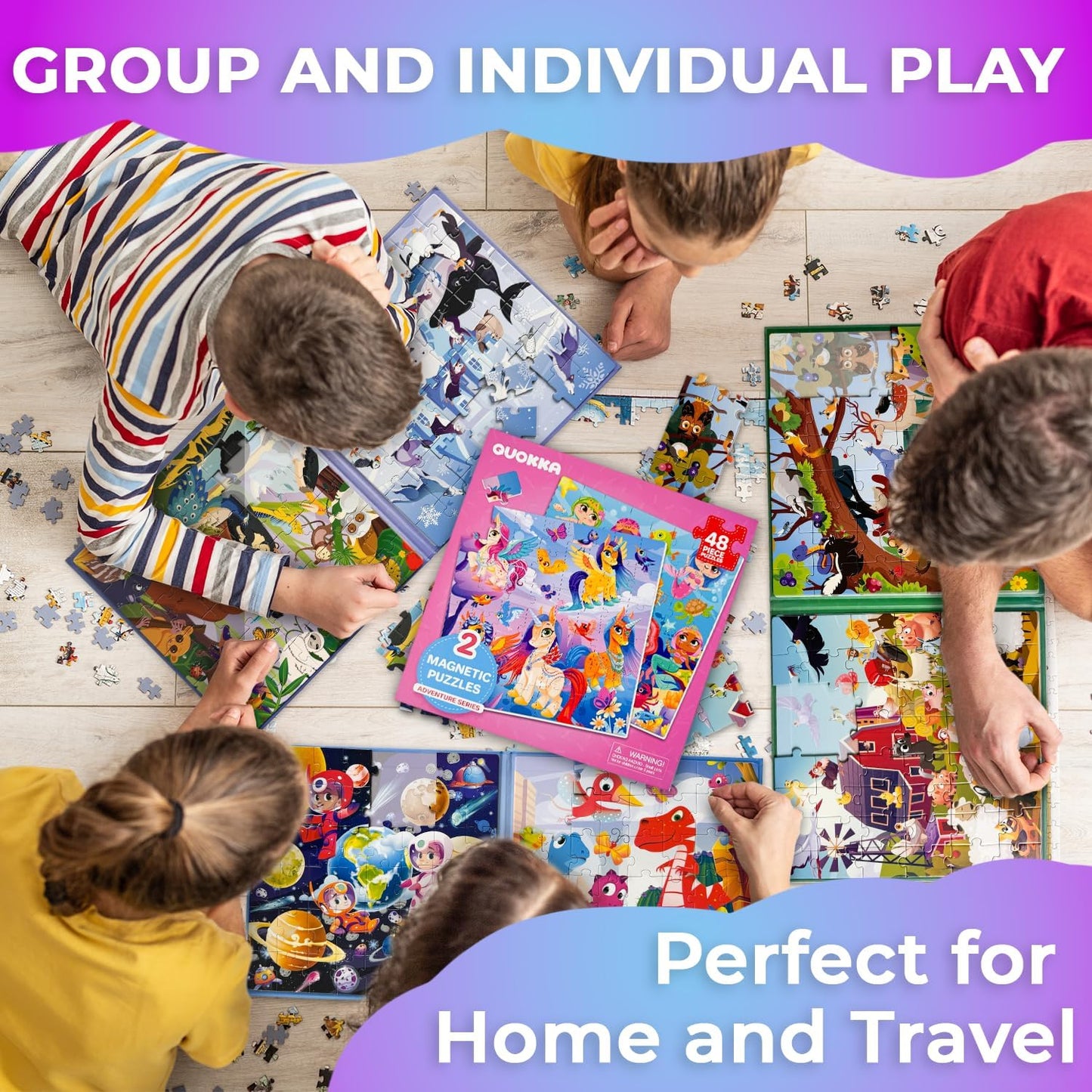 Magnetic Travel Puzzle Set for Kids | 2 x 48 Pieces, Car Activity Puzzle — Ages 2–6