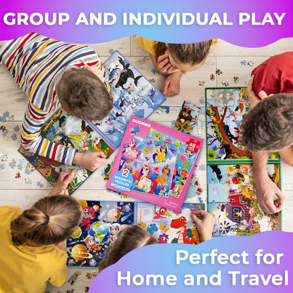 Magnetic Travel Puzzle Set for Kids | 2 x 48 Pieces, Car Activity Puzzle — Ages 2–6