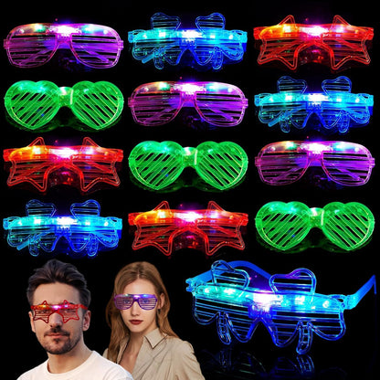 12PCS Light-Up Party Glasses – Colourful Novelty Glasses for Kids & Teens