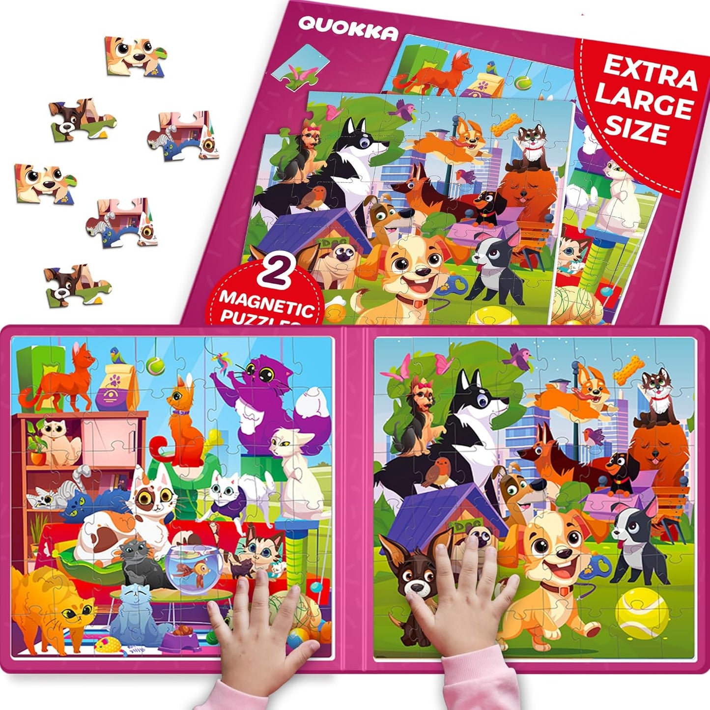 Magnetic Travel Puzzle Set for Kids | 2 x 48 Pieces, Car Activity Puzzle — Ages 2–6