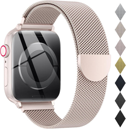 Milanese Loop Metal Watch Strap for Apple Watch – Magnetic Clasp, Adjustable (38–49mm)