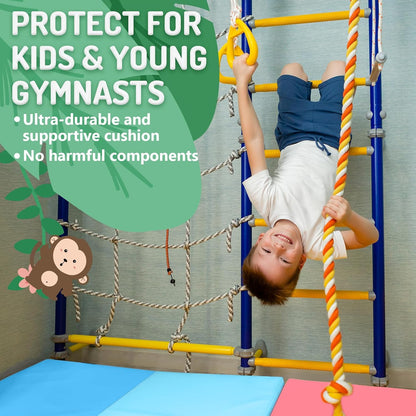 5 Panel Folding Gymnastics Tumbling Mat – 195 × 75 × 2" Exercise Mat with Carry Handles