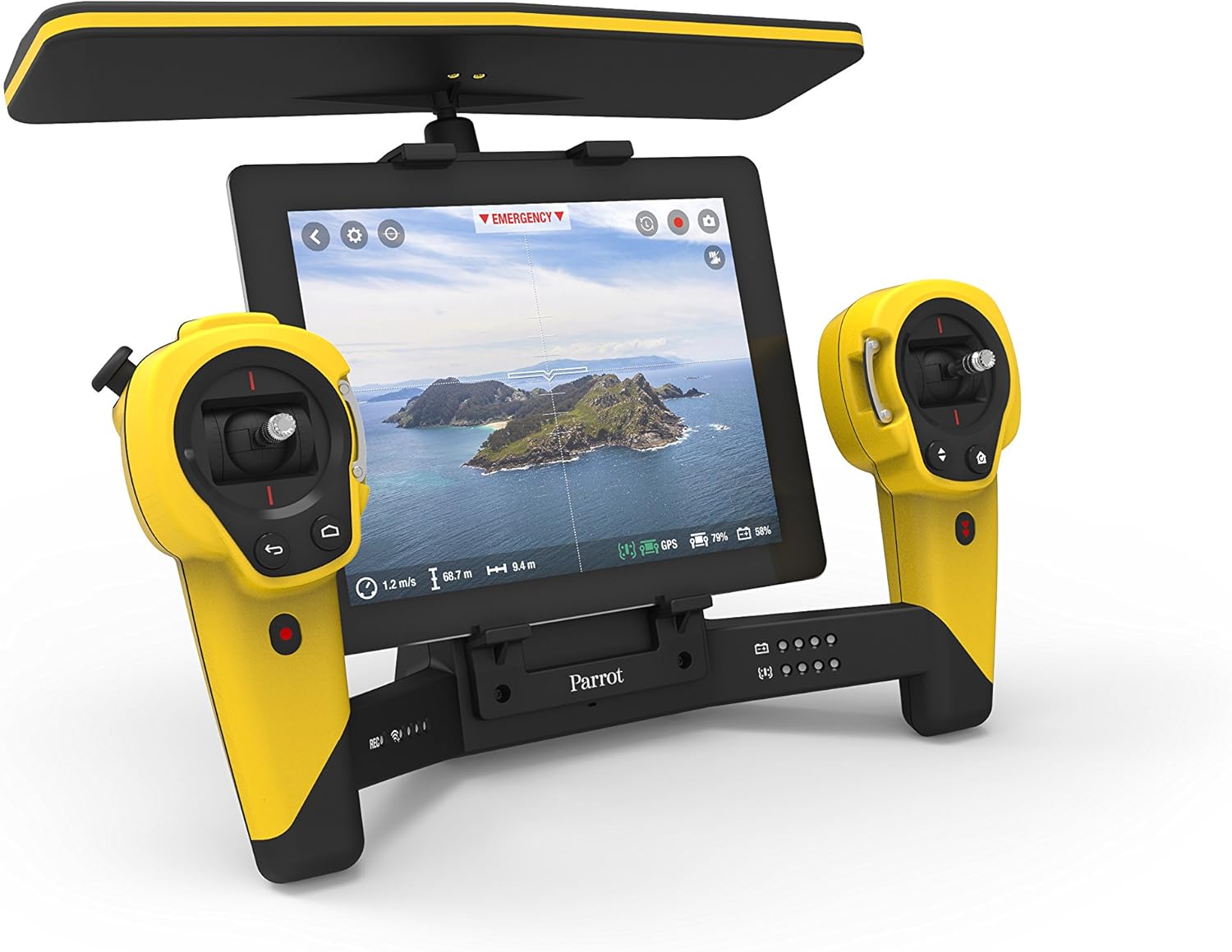 Parrot Skycontroller – Yellow | Extended Range Controller for Bebop Drone with Dual Joysticks & FPV Compatibility