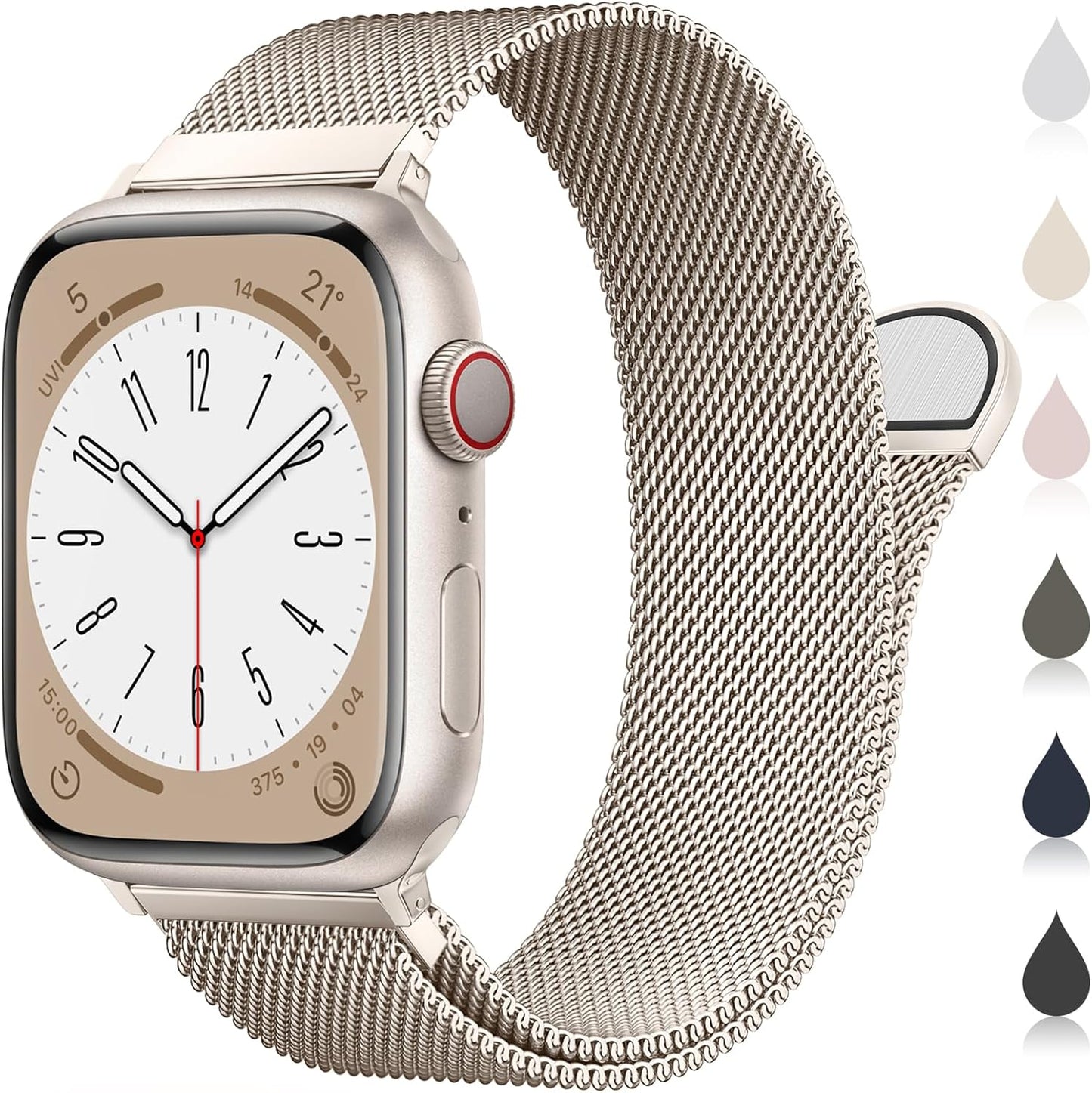 Milanese Loop Metal Watch Strap for Apple Watch – Magnetic Clasp, Adjustable (38–49mm)
