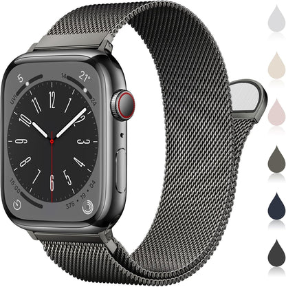 Milanese Loop Metal Watch Strap for Apple Watch – Magnetic Clasp, Adjustable (38–49mm)