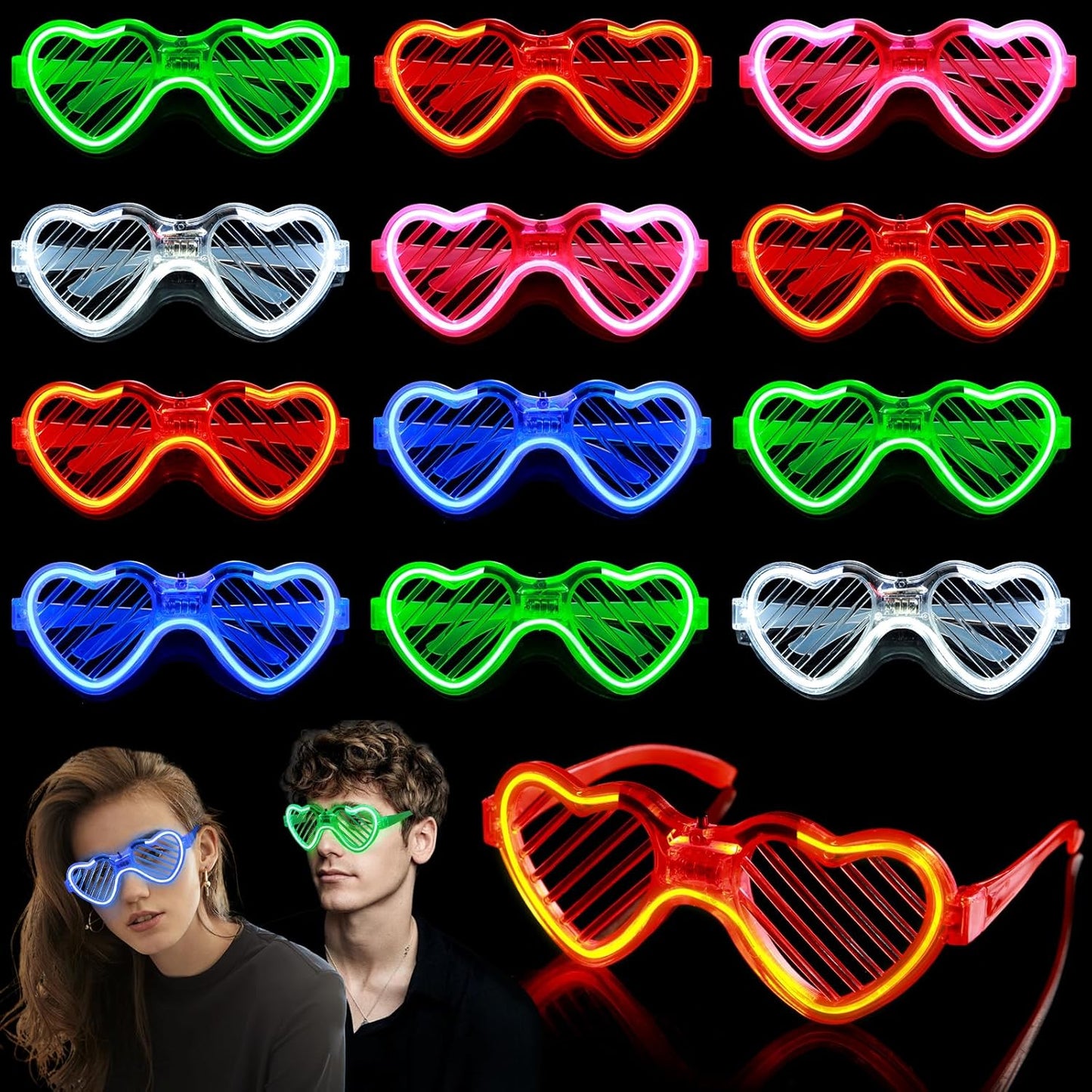 12PCS Light-Up Party Glasses – Colourful Novelty Glasses for Kids & Teens