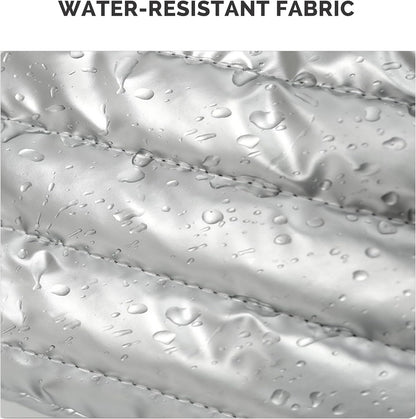 Prite Puffy Padded Makeup Bag – Waterproof Quilted Cosmetic Travel Toiletry Bag | Silver | UK