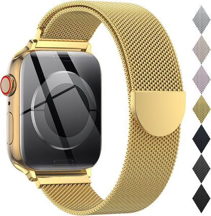 Milanese Loop Metal Watch Strap for Apple Watch – Magnetic Clasp, Adjustable (38–49mm)