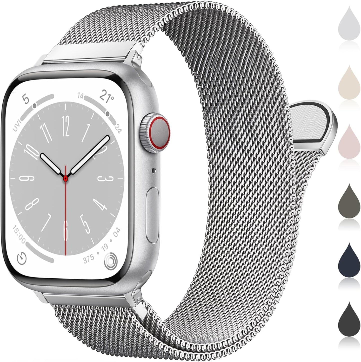 Milanese Loop Metal Watch Strap for Apple Watch – Magnetic Clasp, Adjustable (38–49mm)