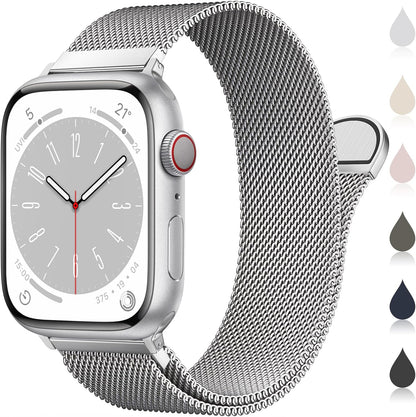 Milanese Loop Metal Watch Strap for Apple Watch – Magnetic Clasp, Adjustable (38–49mm)