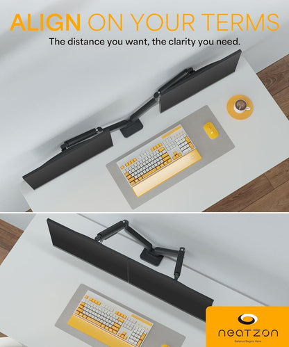 Dual 32" Monitor Arm Desk Mount – Height Adjustable, VESA Compatible, Cable Management (NZ‑ARM‑04)