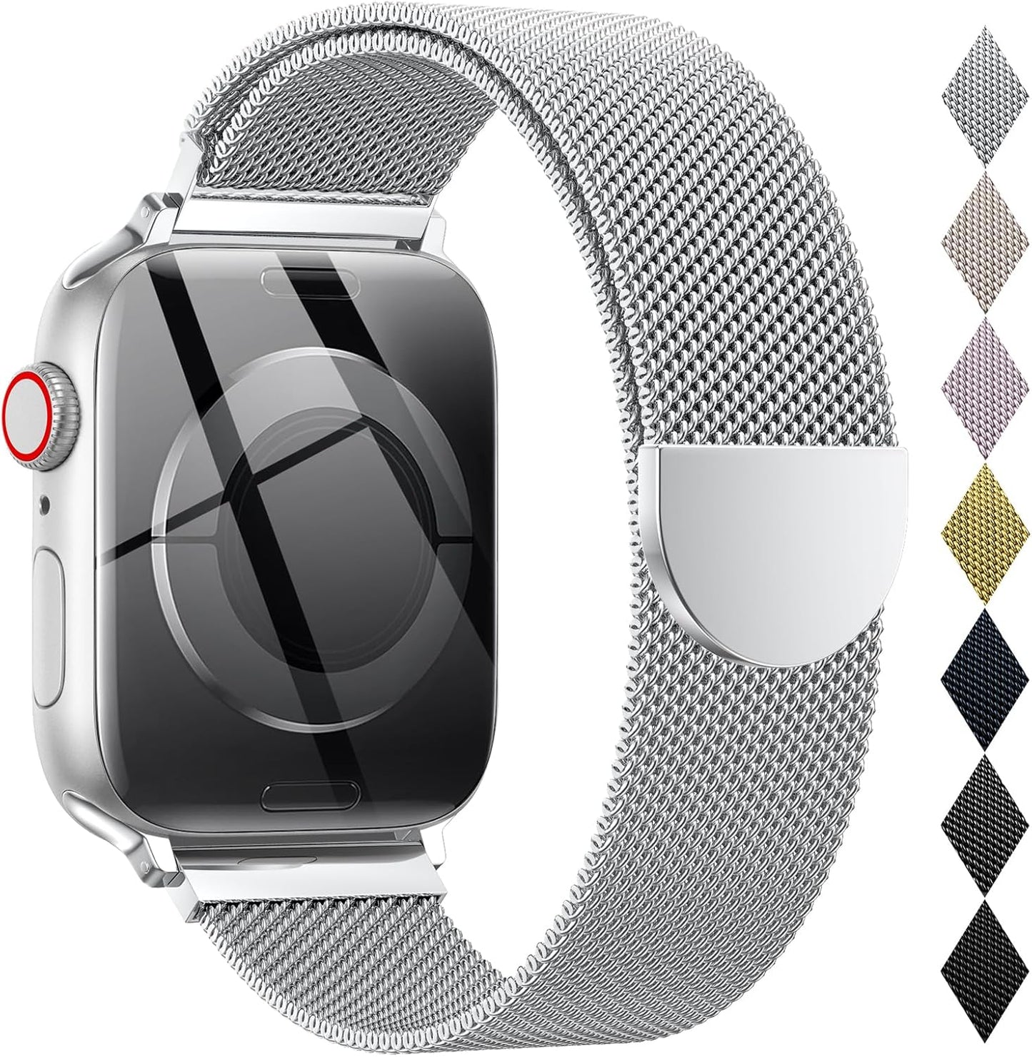 Milanese Loop Metal Watch Strap for Apple Watch – Magnetic Clasp, Adjustable (38–49mm)