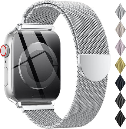 Milanese Loop Metal Watch Strap for Apple Watch – Magnetic Clasp, Adjustable (38–49mm)