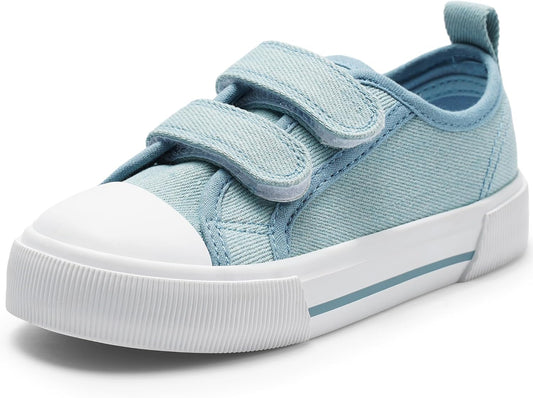 Harvest Land Kids Canvas Slip-On Trainers | Lightweight, Breathable, Hook & Loop, Non-Slip Sole