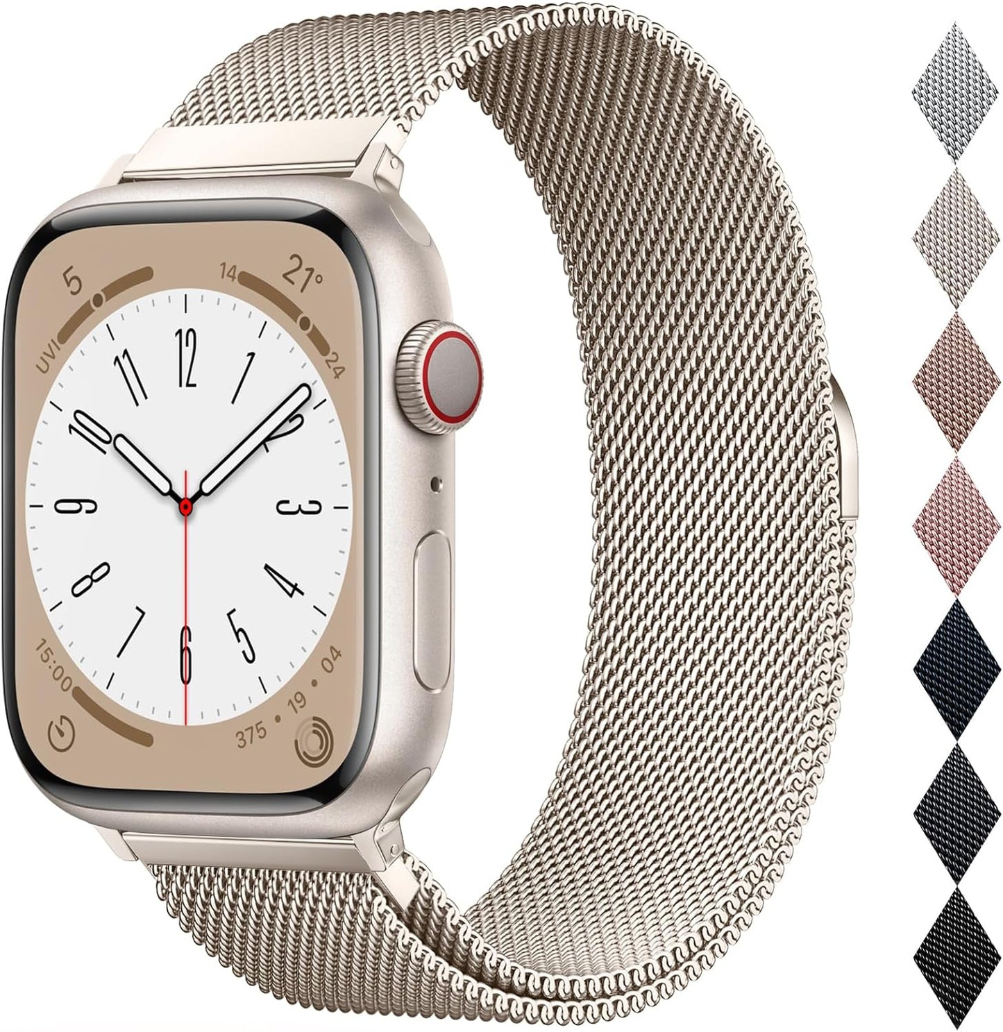 Milanese Loop Metal Watch Strap for Apple Watch – Magnetic Clasp, Adjustable (38–49mm)