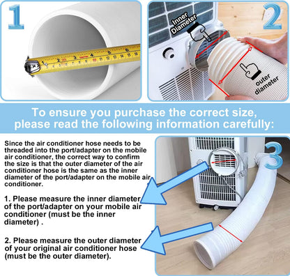 BULLA Air Conditioner Exhaust Hose Extension – 5.9’’/5.12’’ Diameter 118’’ Long Portable AC Vent Hose Anti-Clockwise
