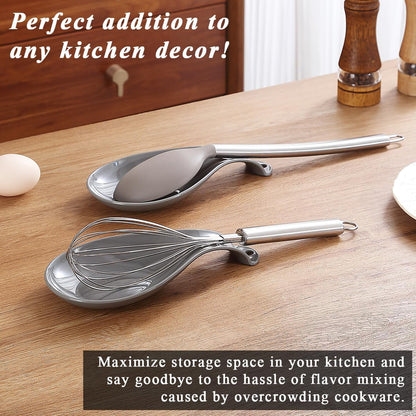 Grey Plastic Spoon Rest (4‑Piece Set) – Stove‑Top Utensil Holder for Spoons, Ladles, Tongs & Spatulas | Dishwasher Safe | UK