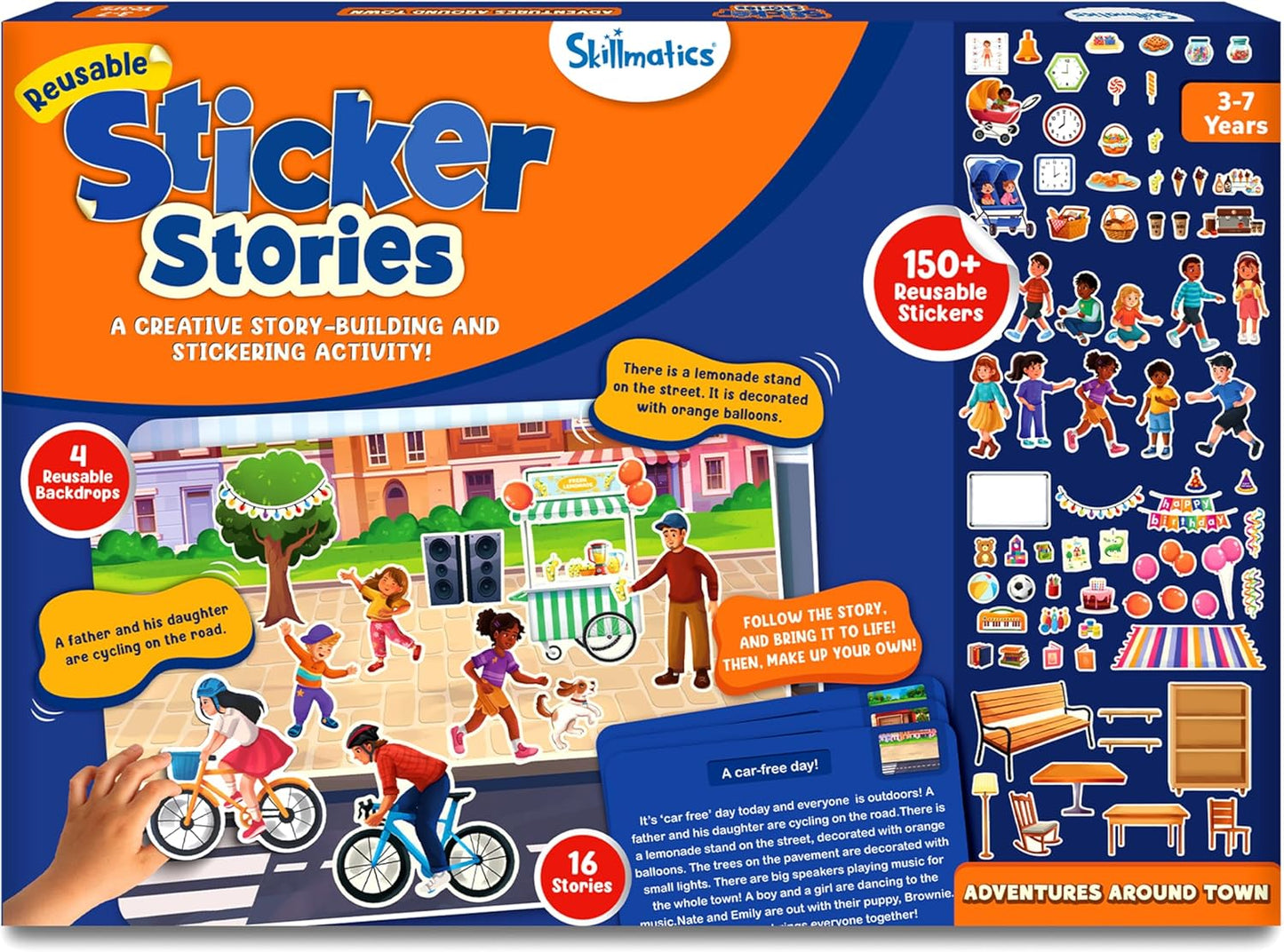 Kids Storytelling Activity Kit | 150+ Reusable Stickers, Mess-Free Creative Play — Ages 3–7