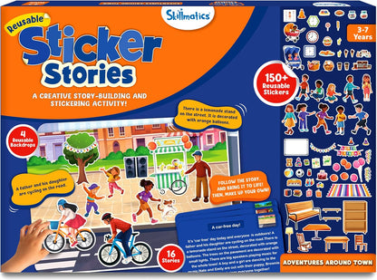 Kids Storytelling Activity Kit | 150+ Reusable Stickers, Mess-Free Creative Play — Ages 3–7