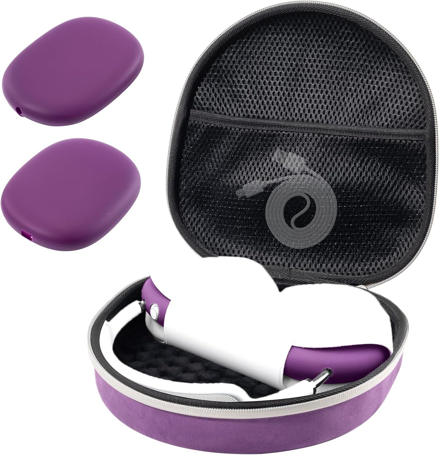 ProCase Hard Case for AirPods Max – Travel Carrying Headphone Case with Silicone Earpad Covers + Mesh Pocket