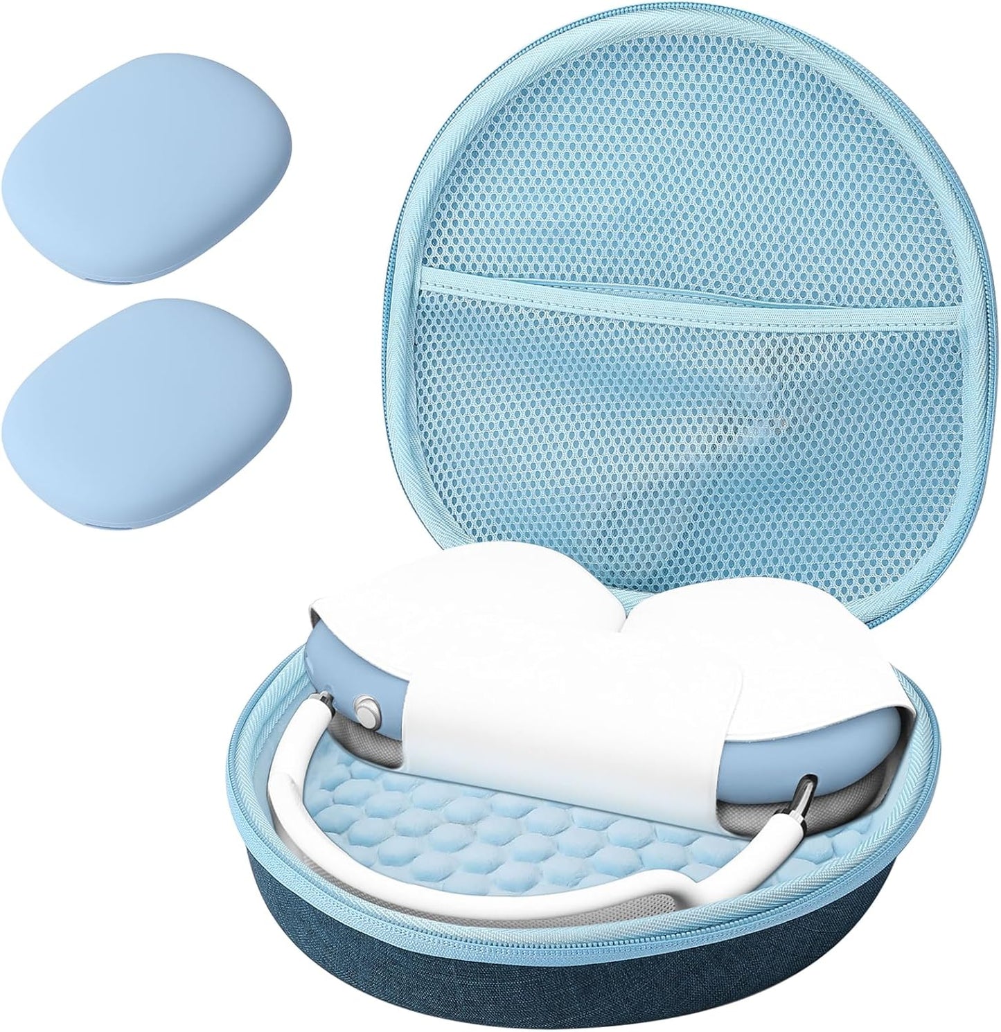 ProCase Hard Case for AirPods Max – Travel Carrying Headphone Case with Silicone Earpad Covers + Mesh Pocket