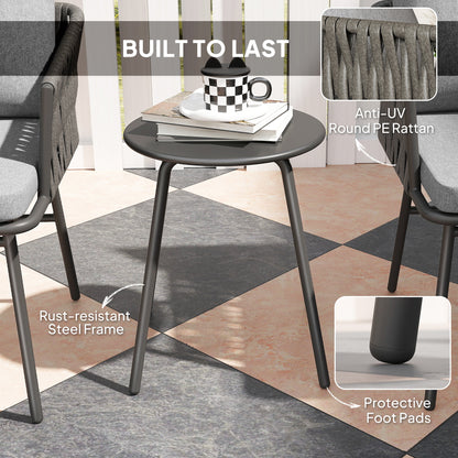 Outsunny 3-Piece Rattan Bistro Set | Garden Table & Chairs