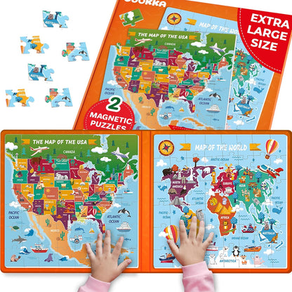 Magnetic Travel Puzzle Set for Kids | 2 x 48 Pieces, Car Activity Puzzle — Ages 2–6