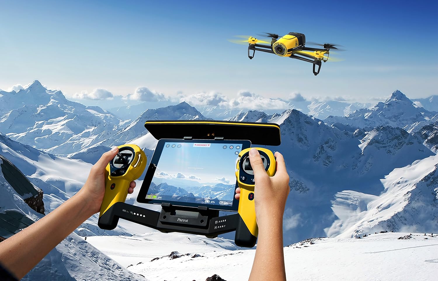 Parrot Skycontroller – Yellow | Extended Range Controller for Bebop Drone with Dual Joysticks & FPV Compatibility